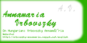 annamaria vrbovszky business card